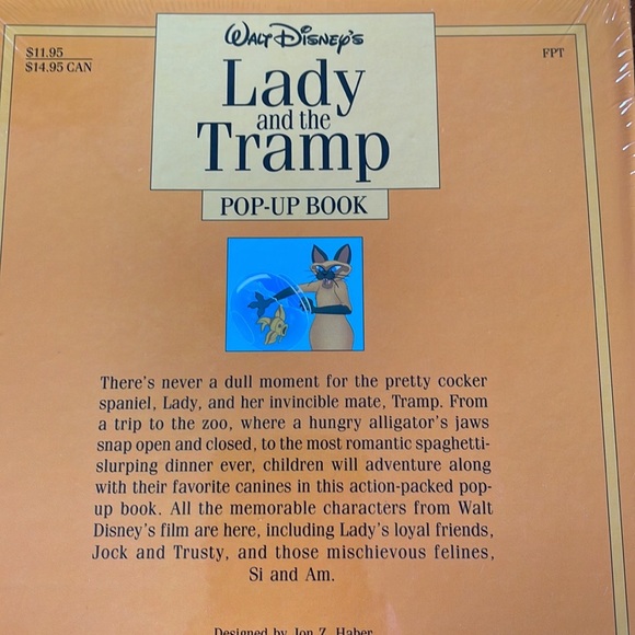 VINTAGE 90S UNOPENED DISNEY'S LADY & THE TRAMP POP UP BOOK - Picture 6 of 10